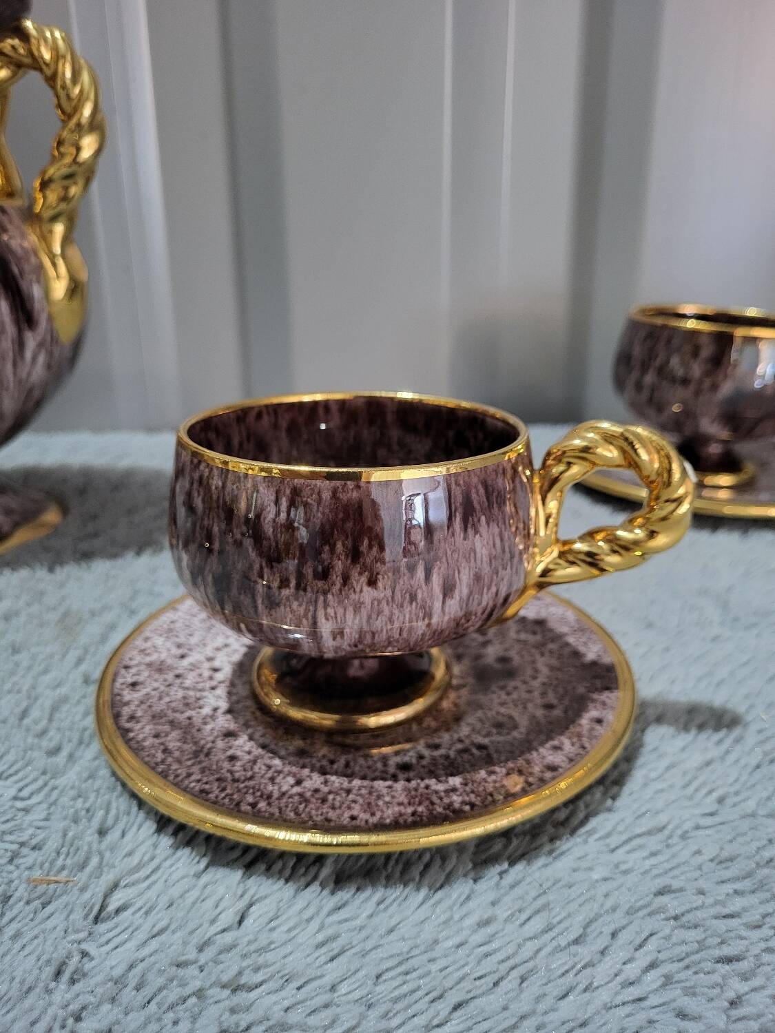 Complete coffee and tea set by Marius Gugie Vallauris Vintage