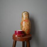 Large vintage handmade Russian doll bottle cover collectible decoration