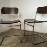 Pair of cantilever chairs from the 80s bauhaus style
