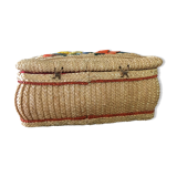 Woven straw sewing box