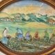 Oil Painting on Panel Landscape Flower Picking Pyrenees Gil Valota