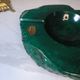 Vintage 70's Desk Set in Green Alabaster Malachite - 3 Pieces - Ita