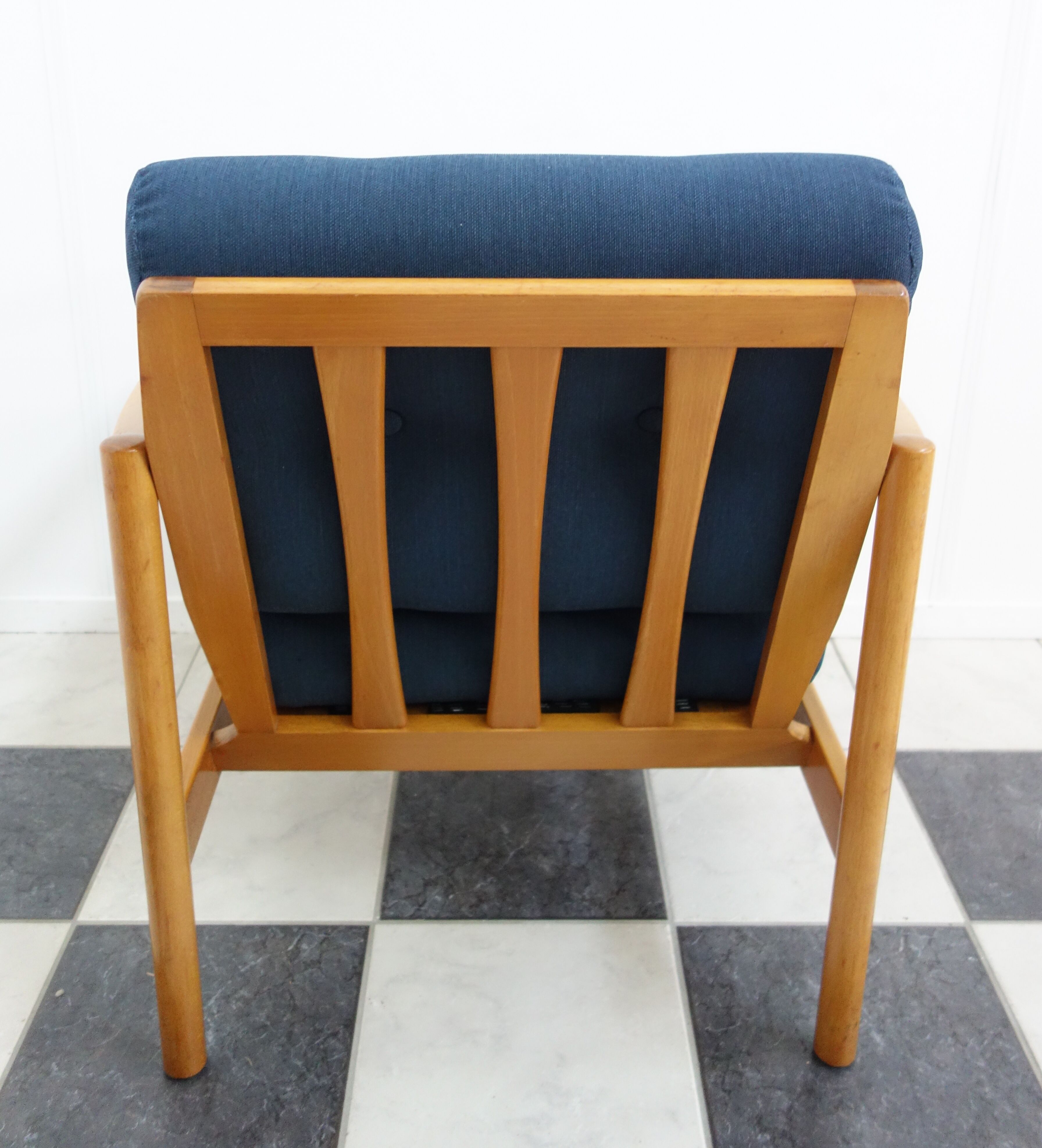 Walter knoll relax armchair 1960s in blue fabric