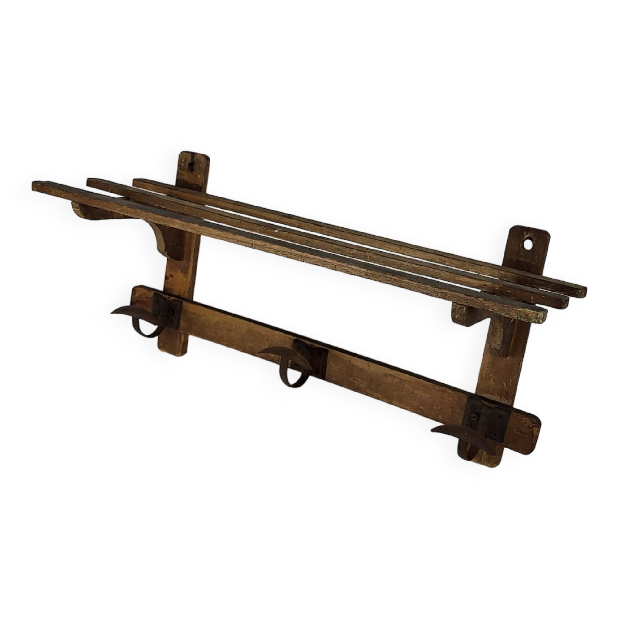 Wooden coat rack 3 hooks