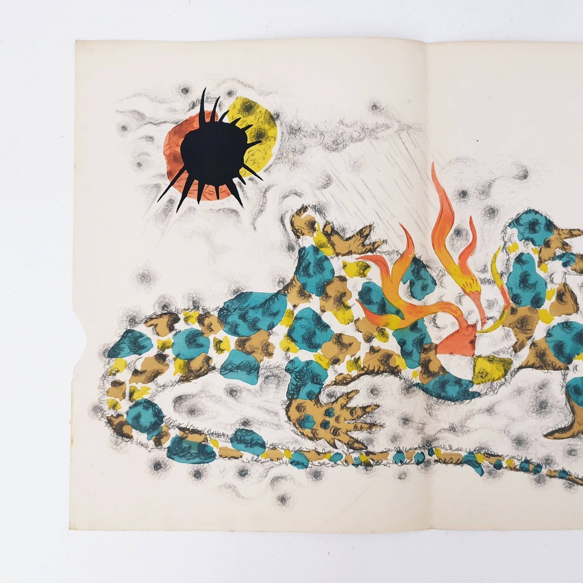 Lithograph Jean Lurçat collection vintage animality