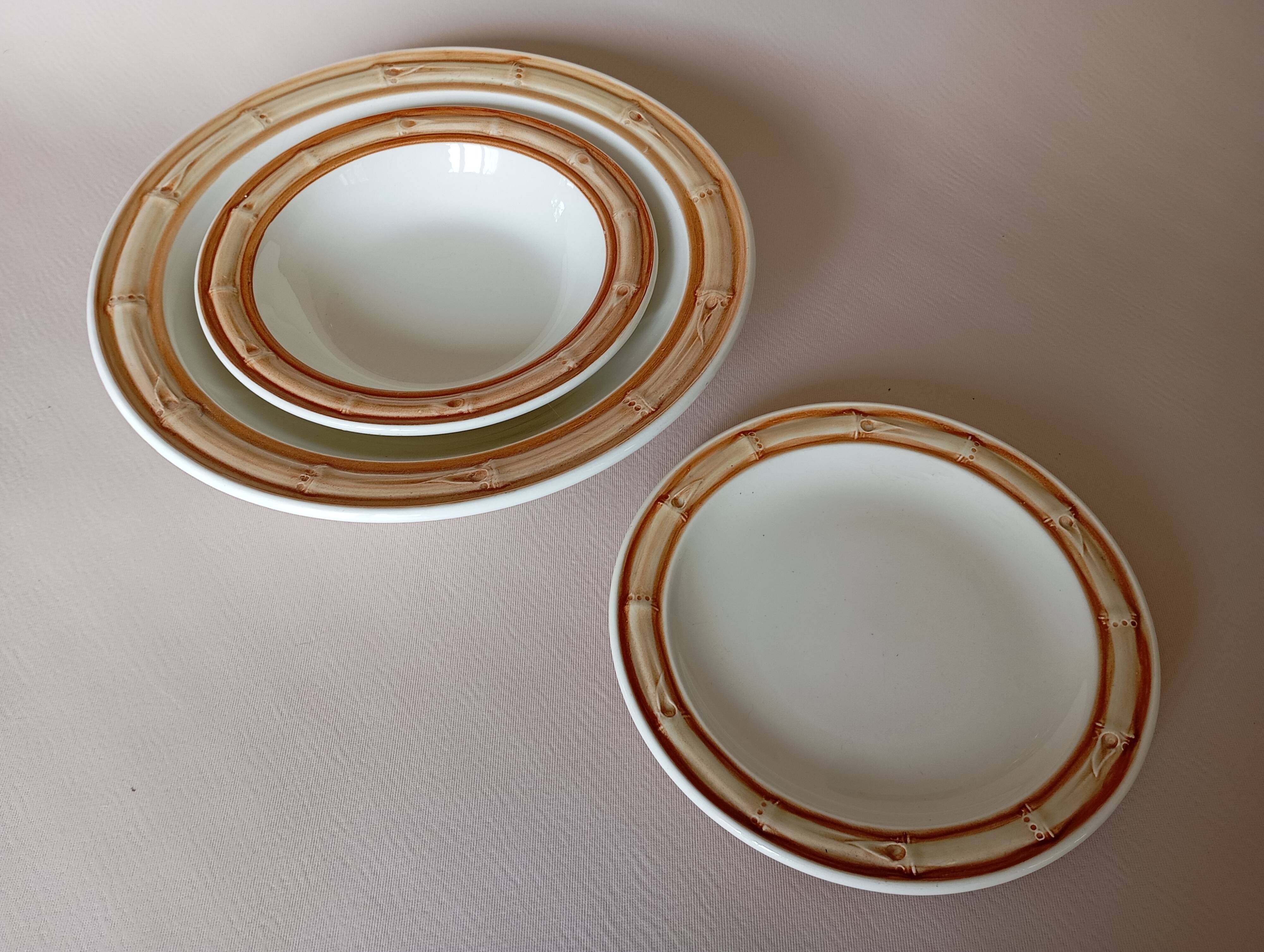 Gien "Bamboo" serving dishes