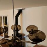 6-light chandelier  Sciolari, chrome and smoked glass