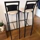 Lot de 2 chaises de bar noires - Design moderne