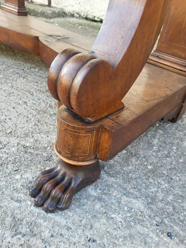 Empire restauration console with marble top in walnut from the 19th century