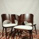 Dining chairs set of 4 oak wood white pearl buckle