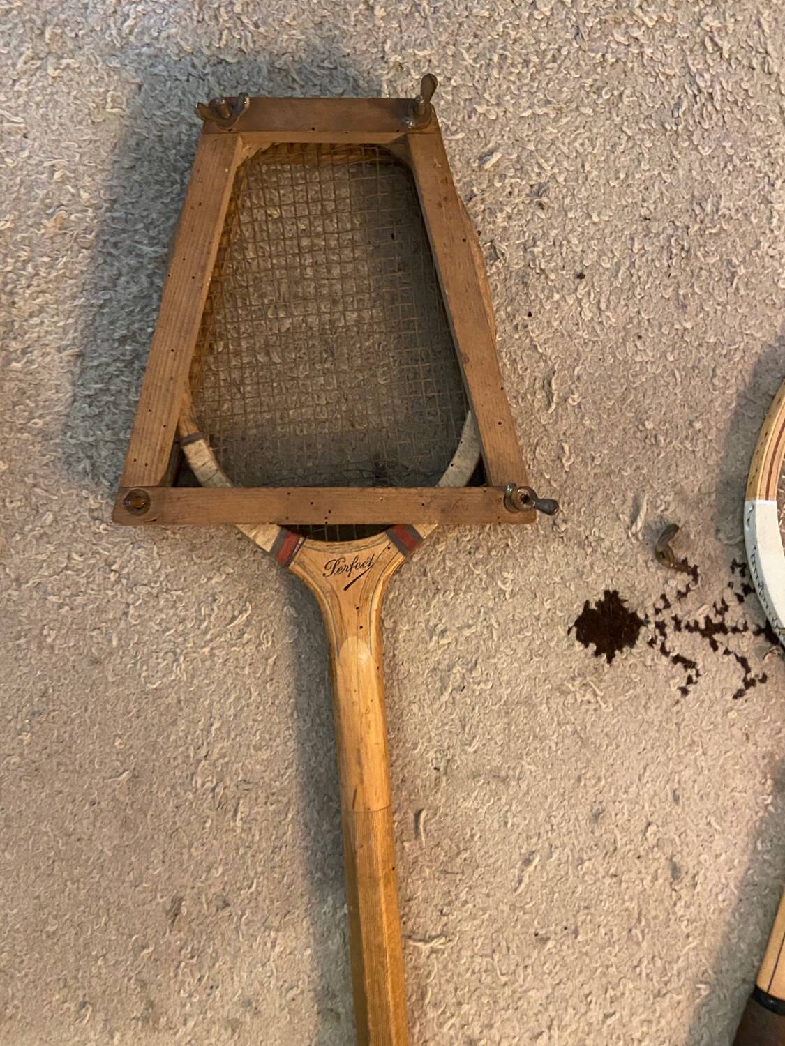 Set of 3 old tennis rackets
