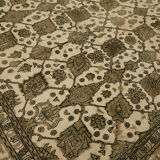 Hand-knotted anatolian antique 1970s 270 cm x 320 cm beige wool carpet