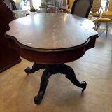 napoleon iii violin table mahogany top with drawers legs with castors