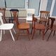 Set of 12 mismatched wooden bistro chairs - vintage