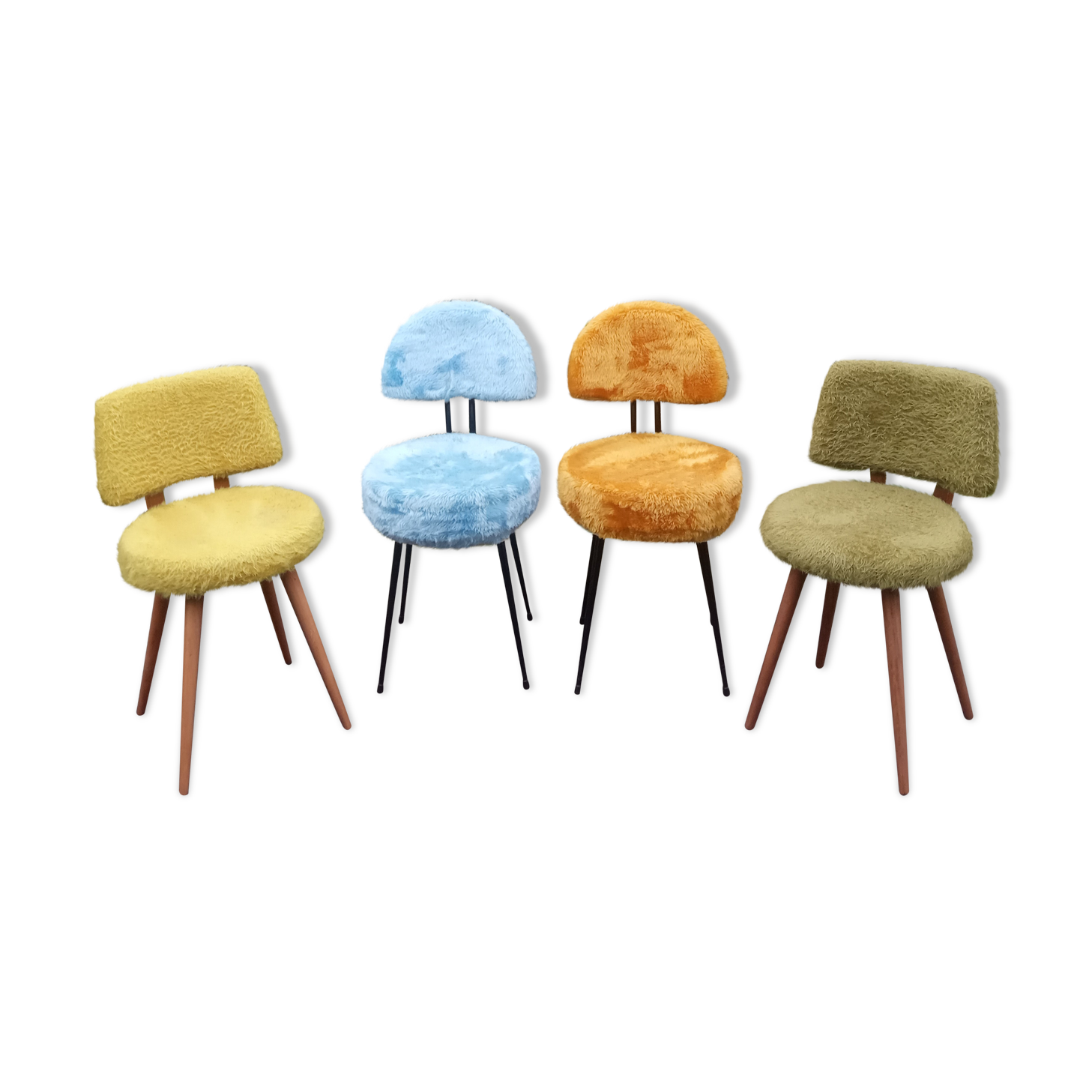 4 vintage moumoutes chairs