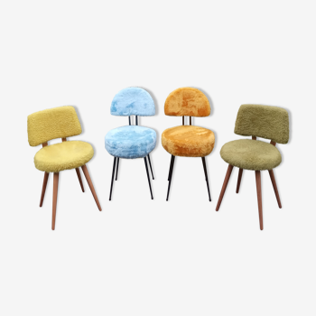 4 vintage moumoutes chairs