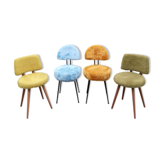 4 vintage moumoutes chairs