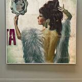 Painted canvas The lady in the mirror
