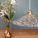 Vintage moulded glass pendant light - tableware collection -