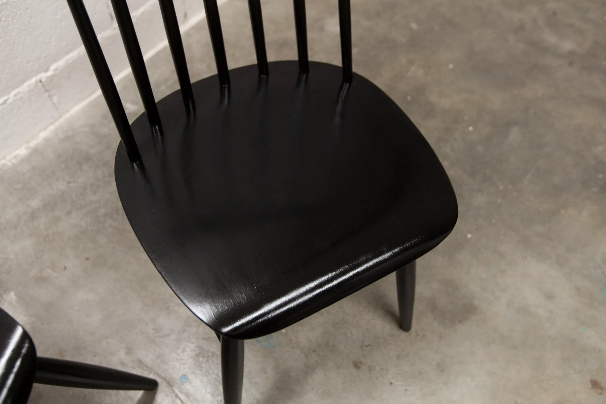Pair of Scandinavian chairs Fanett by Ilmari Tapiovaara black teak 1960