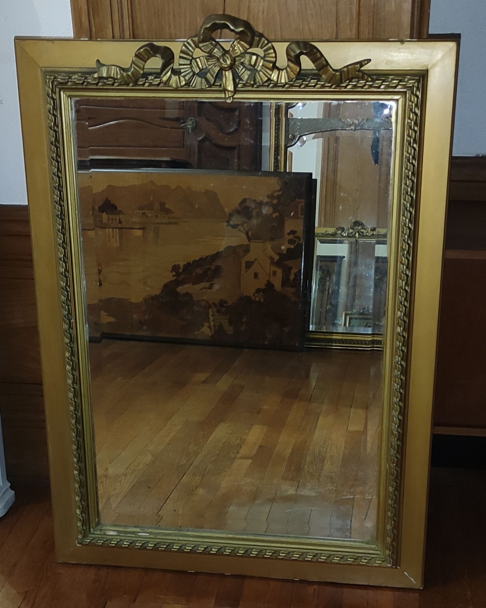 Old Large golden mirror/knot decoration 76x102cm