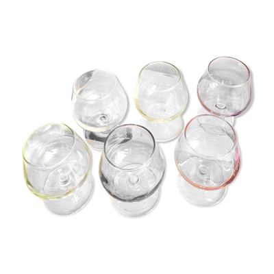 Six verres à digestif couleurs