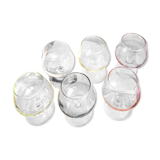 Six coloured digestive glasses