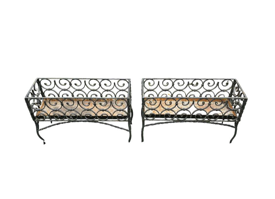 Wrought iron planters