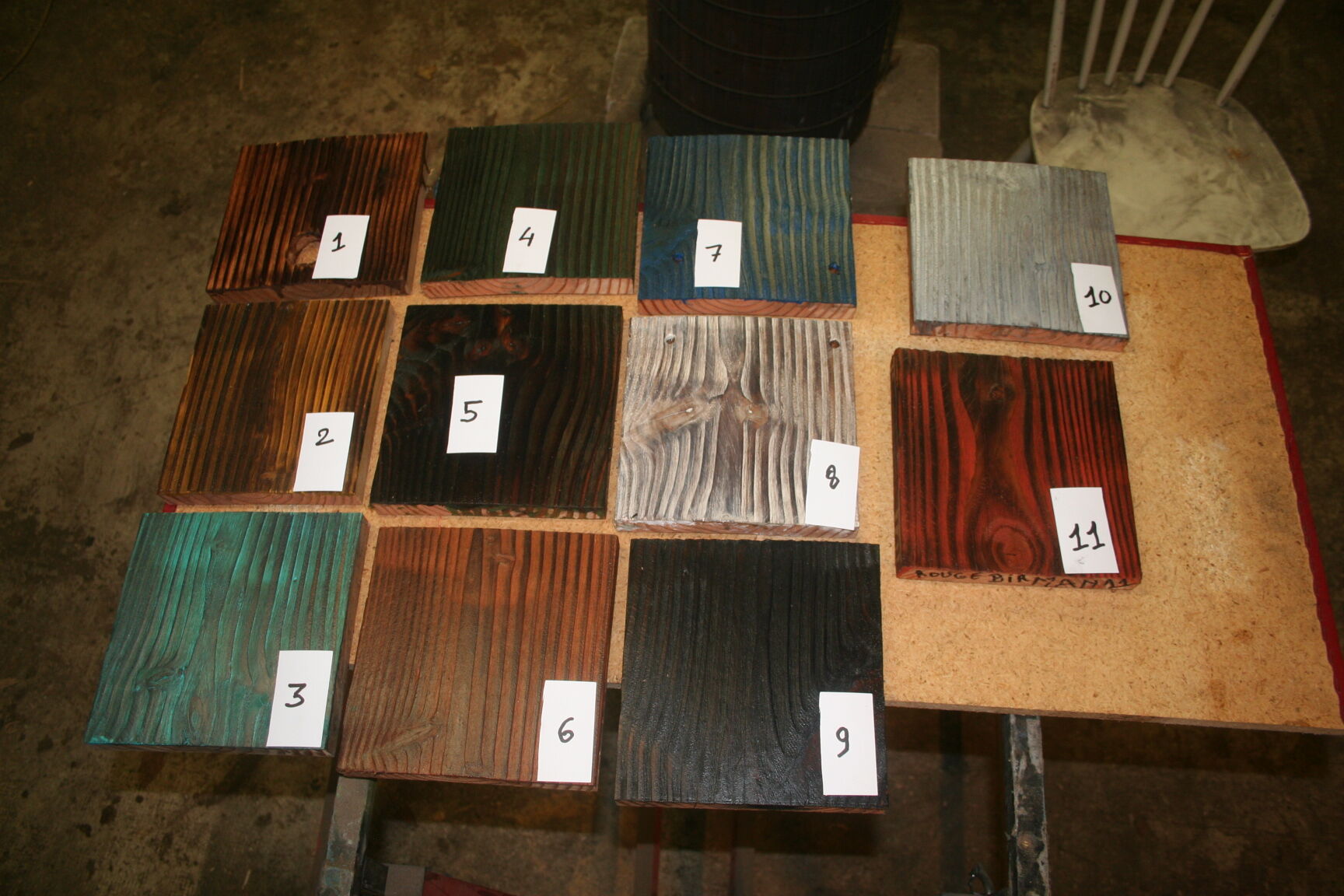 Wood and metal bench