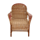 Vintage children's rattan armchair