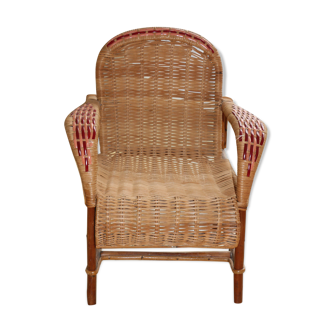 Fauteuil en rotin enfant vintage