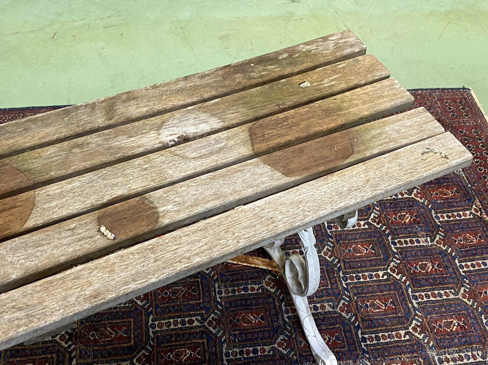 Banc de jardin anglais avec piétement en fonte d'alu