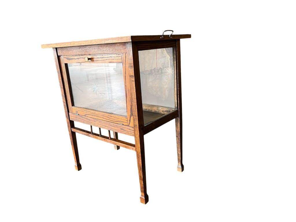 Vitrine / meuble à thé / meuble vitrine vintage en bois
