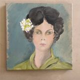Oil on canvas, portrait of a woman