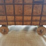 Old Vintage Indian Box on Wooden Wheels Early 20th S