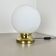 Large "ball" glass table desktop light made by glashütte limburg, germany, 1970s