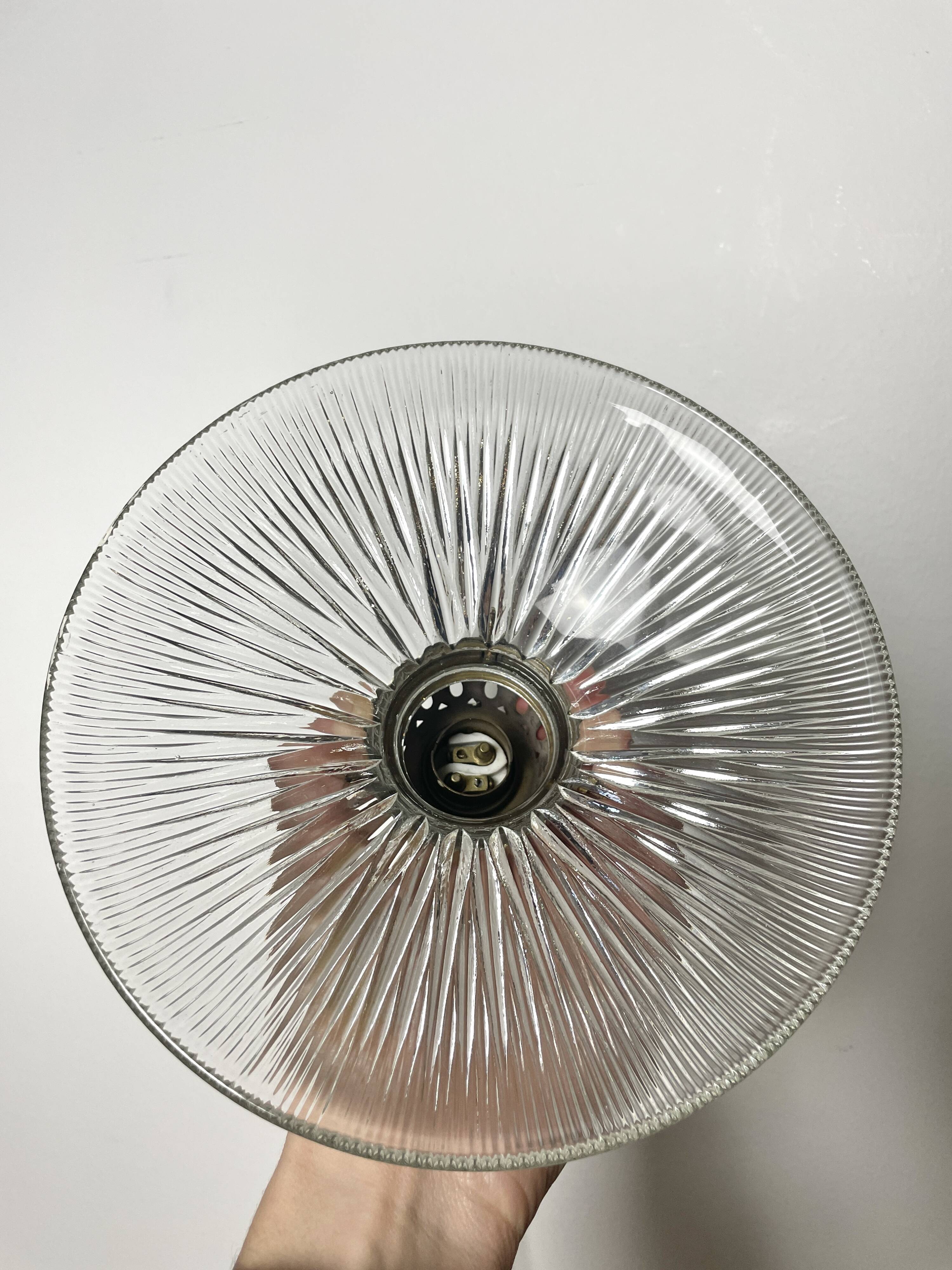 1950s glass pendant light