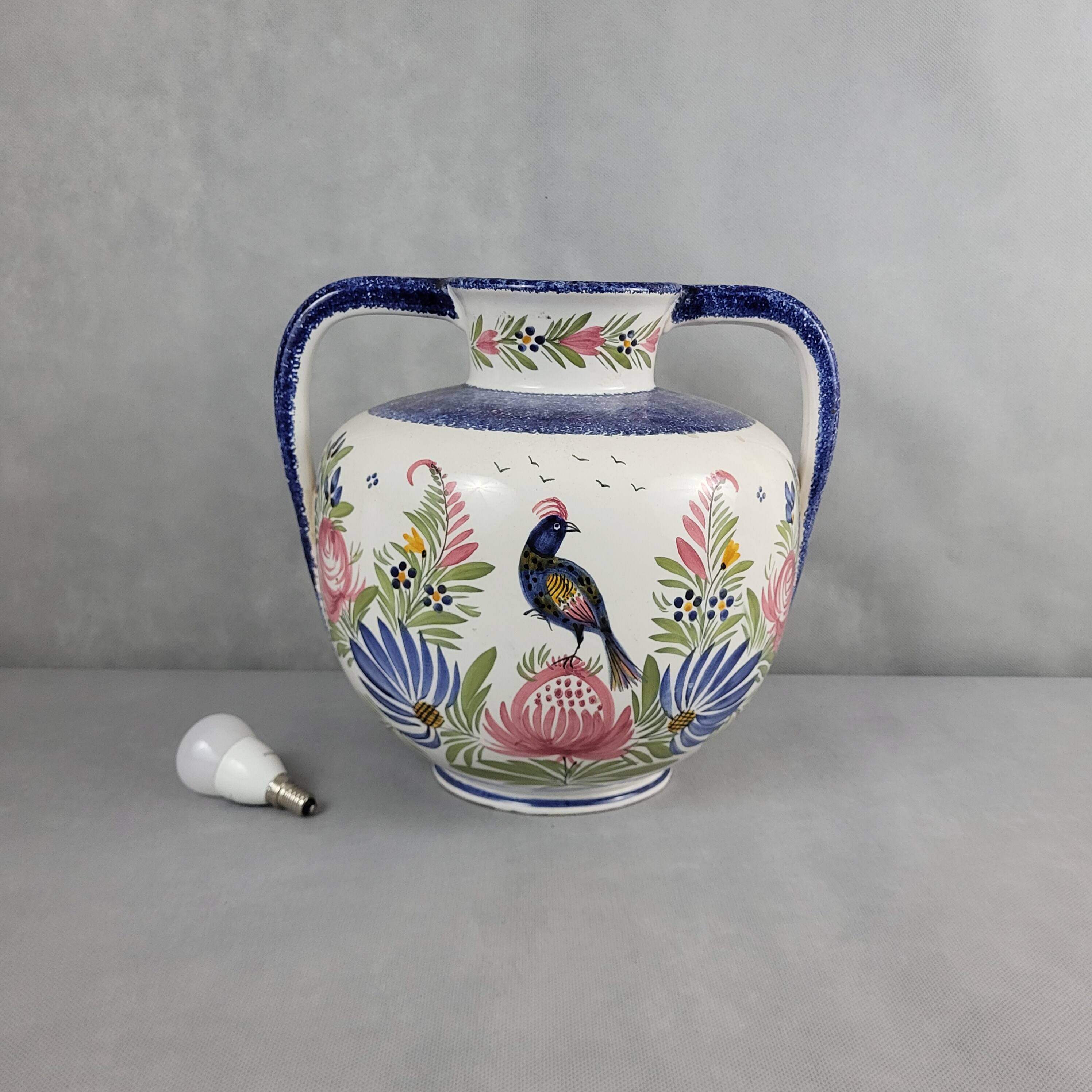 XXL ball vase in Quimper HB earthenware