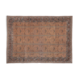 Turkish Oushak Rug With Floral Border, 1970s