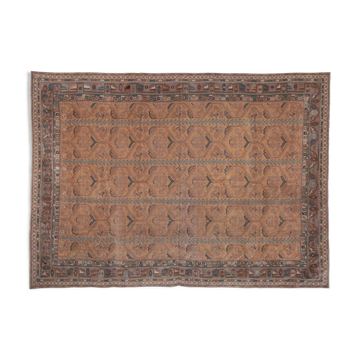 Turkish Oushak Rug With Floral Border, 1970s