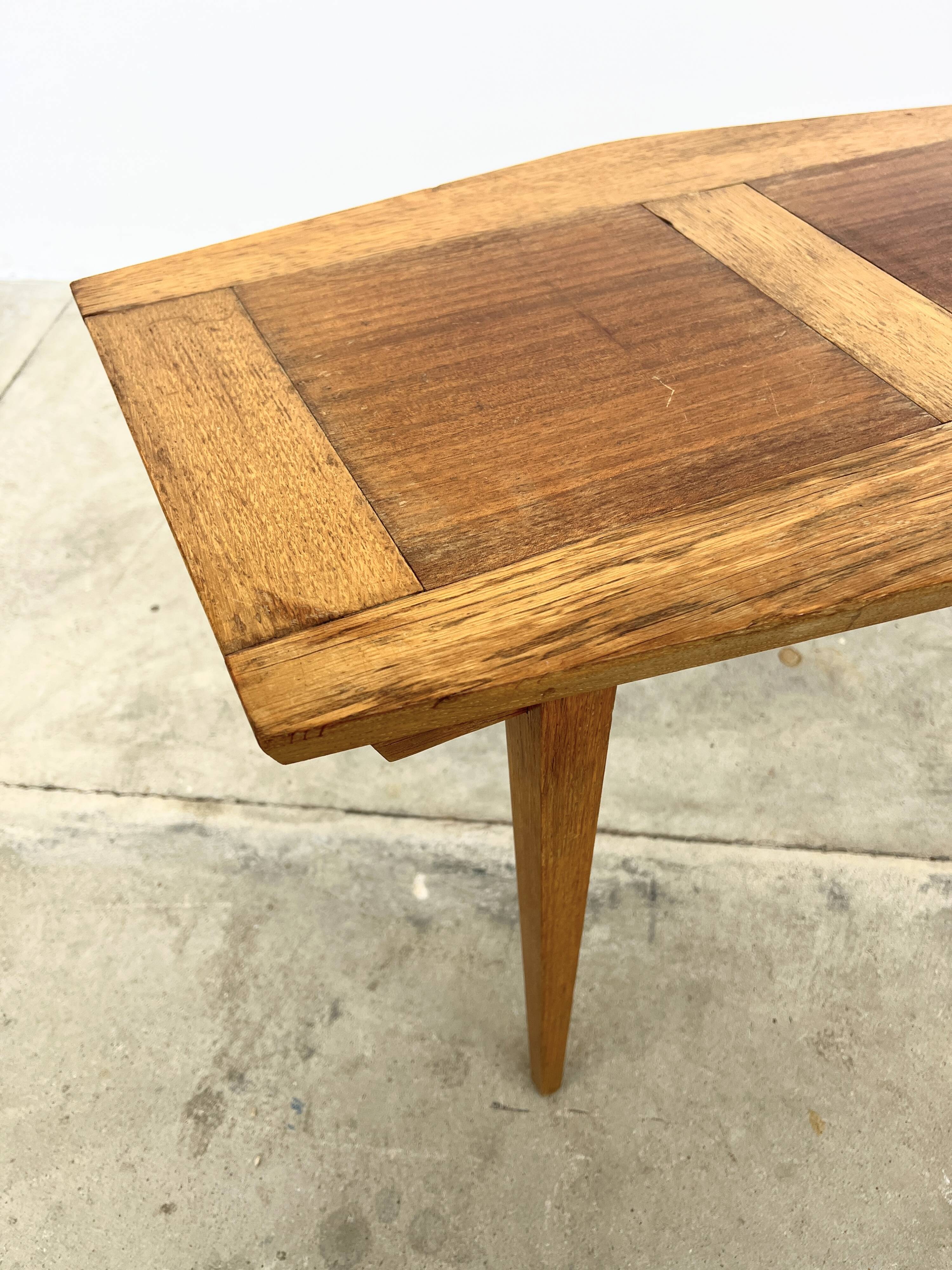 Small Coffee Table 50s – Geometric Marquetry & Compass Legs