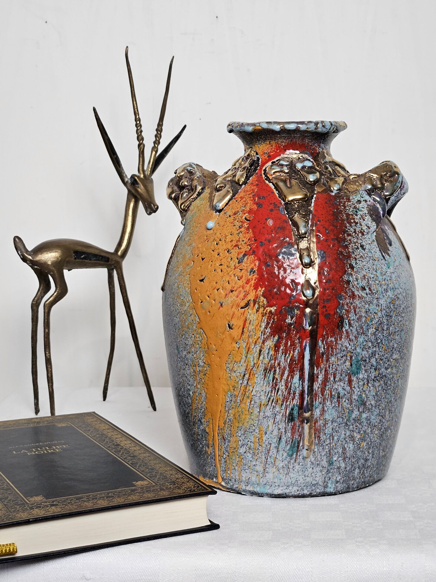 Vase céramique d'art Claudio Pulli Italie 1970