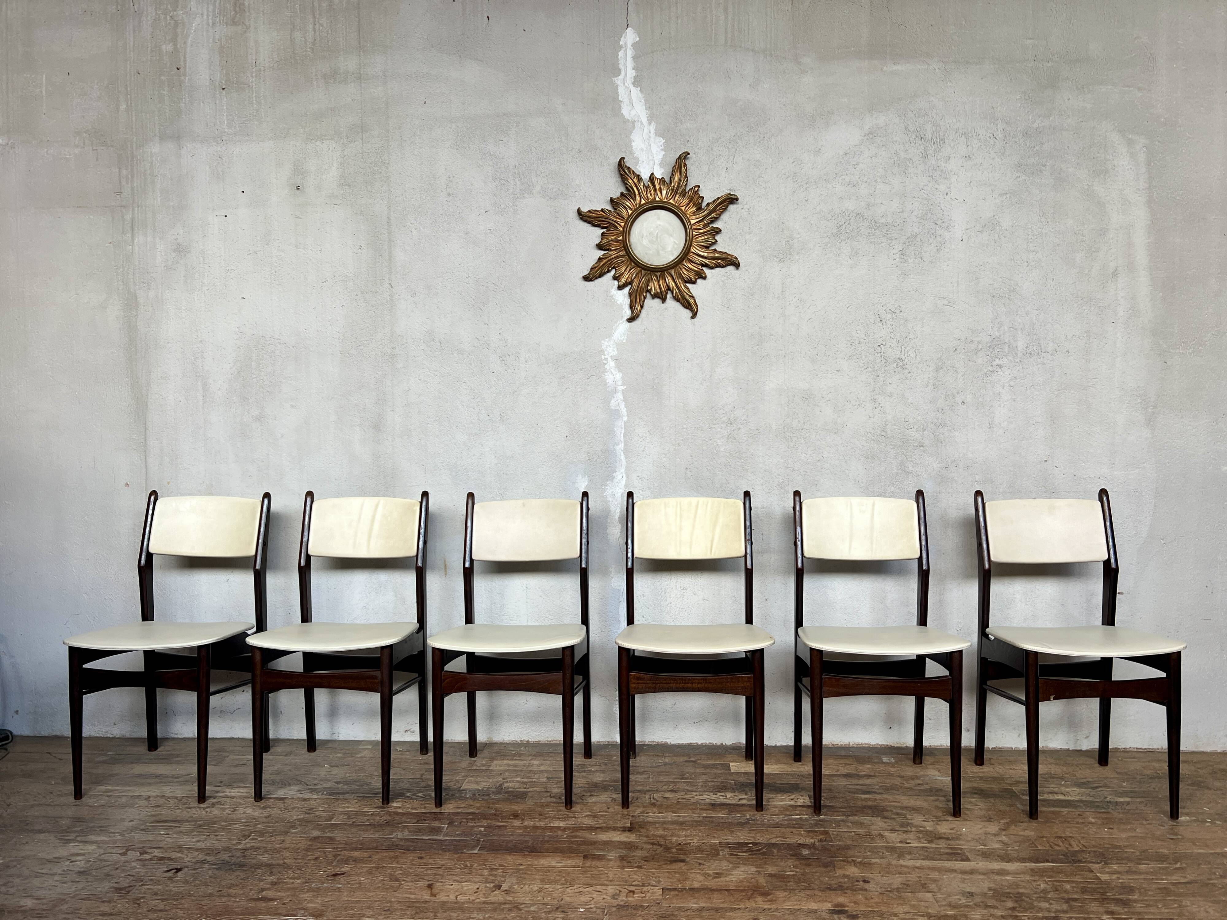 Set of 6 vintage 1960s chairs