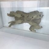 Coffee table glass top on 4 vintage horses