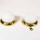 opaline glass and brass vintage wall lights by Kaiser Leuchten, Germany 1970s
