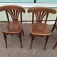Lot de 4 chaises de bistrot en bois vintage