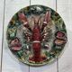 Set of 8 majolica-barbotine dishes and plates