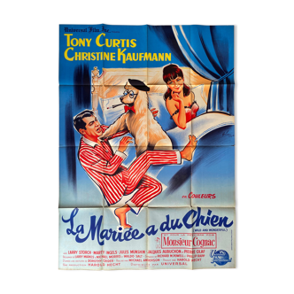 Affiche cinéma originale "La Mariée a du chien" Tony Curtis 120x160cm 1964
