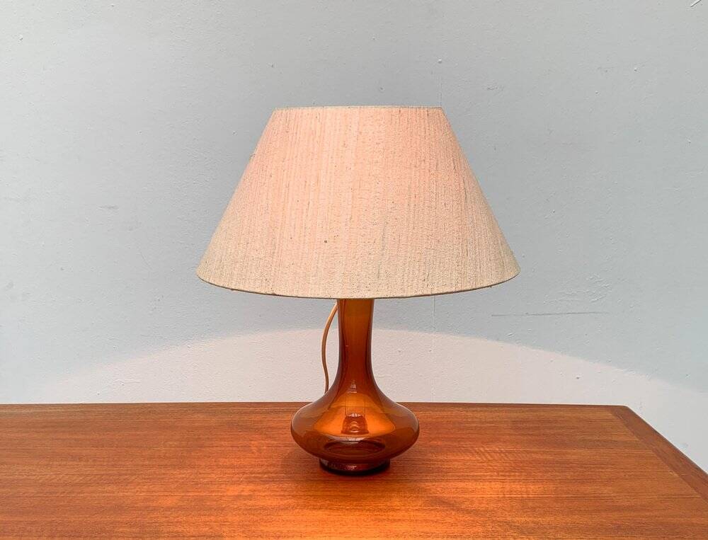Mid-century Danish glass table lamp by Holmegaard