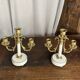 Pair of bronze and marble candelabra, France, 19th century